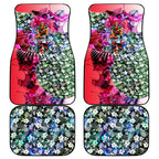 Personalized St Kilda Football Saints Car Mats Tropical Hibiscus Flowers - Pacific Fusion Style
