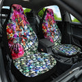 Personalized St Kilda Football Saints Car Seat Cover Tropical Hibiscus Flowers - Pacific Fusion Style