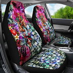 Personalized St Kilda Football Saints Car Seat Cover Tropical Hibiscus Flowers - Pacific Fusion Style