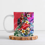 Personalized St Kilda Football Saints Ceramic Mug Tropical Hibiscus Flowers - Pacific Fusion Style