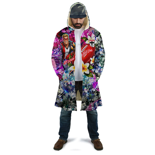 Personalized St Kilda Football Saints Cloak Tropical Hibiscus Flowers - Pacific Fusion Style