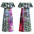 Personalized St Kilda Football Saints Couples Matching Off Shoulder Maxi Dress and Hawaiian Shirt Tropical Hibiscus Flowers - Pacific Fusion Style