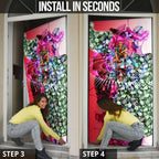 Personalized St Kilda Football Saints Door Cover Tropical Hibiscus Flowers - Pacific Fusion Style