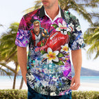 Personalized St Kilda Football Saints Hawaiian Shirt Tropical Hibiscus Flowers - Pacific Fusion Style