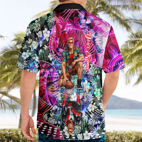 Personalized St Kilda Football Saints Hawaiian Shirt Tropical Hibiscus Flowers - Pacific Fusion Style