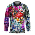 Personalized St Kilda Football Saints Hockey Jersey Tropical Hibiscus Flowers - Pacific Fusion Style