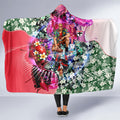 Personalized St Kilda Football Saints Hooded Blanket Tropical Hibiscus Flowers - Pacific Fusion Style