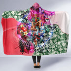Personalized St Kilda Football Saints Hooded Blanket Tropical Hibiscus Flowers - Pacific Fusion Style