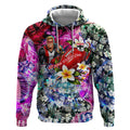 Personalized St Kilda Football Saints Hoodie Tropical Hibiscus Flowers - Pacific Fusion Style