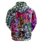 Personalized St Kilda Football Saints Hoodie Tropical Hibiscus Flowers - Pacific Fusion Style