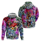 Personalized St Kilda Football Saints Hoodie Tropical Hibiscus Flowers - Pacific Fusion Style