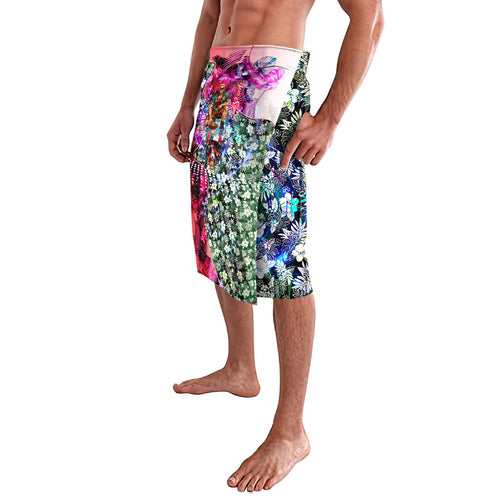 Personalized St Kilda Football Saints Lavalava Tropical Hibiscus Flowers - Pacific Fusion Style