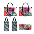 Personalized St Kilda Football Saints Leather Bag Tropical Hibiscus Flowers - Pacific Fusion Style