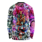 Personalized St Kilda Football Saints Long Sleeve Shirt Tropical Hibiscus Flowers - Pacific Fusion Style