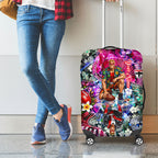 Personalized St Kilda Football Saints Luggage Cover Tropical Hibiscus Flowers - Pacific Fusion Style