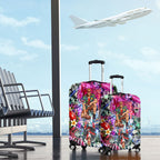 Personalized St Kilda Football Saints Luggage Cover Tropical Hibiscus Flowers - Pacific Fusion Style
