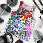Personalized St Kilda Football Saints Men Tank Top Tropical Hibiscus Flowers - Pacific Fusion Style