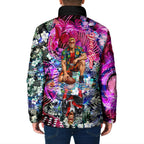 Personalized St Kilda Football Saints Padded Jacket Tropical Hibiscus Flowers - Pacific Fusion Style
