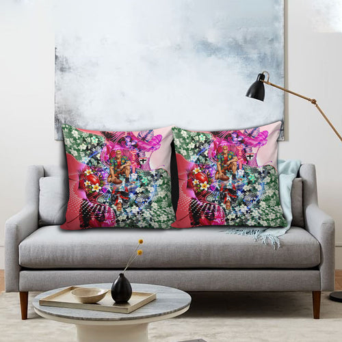 Personalized St Kilda Football Saints Pillow Cover Tropical Hibiscus Flowers - Pacific Fusion Style