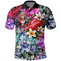 Personalized St Kilda Football Saints Polo Shirt Tropical Hibiscus Flowers - Pacific Fusion Style