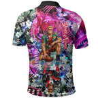 Personalized St Kilda Football Saints Polo Shirt Tropical Hibiscus Flowers - Pacific Fusion Style