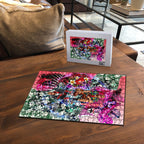 Personalized St Kilda Football Saints Puzzle Tropical Hibiscus Flowers - Pacific Fusion Style