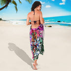 Personalized St Kilda Football Saints Sarong Tropical Hibiscus Flowers - Pacific Fusion Style