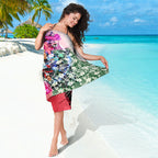 Personalized St Kilda Football Saints Sarong Tropical Hibiscus Flowers - Pacific Fusion Style