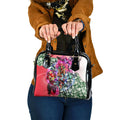 Personalized St Kilda Football Saints Shoulder Handbag Tropical Hibiscus Flowers - Pacific Fusion Style