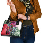 Personalized St Kilda Football Saints Shoulder Handbag Tropical Hibiscus Flowers - Pacific Fusion Style