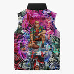 Personalized St Kilda Football Saints Sleeveless Puffer Jacket Tropical Hibiscus Flowers - Pacific Fusion Style