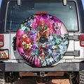 Personalized St Kilda Football Saints Spare Tire Cover Tropical Hibiscus Flowers - Pacific Fusion Style