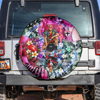 Personalized St Kilda Football Saints Spare Tire Cover Tropical Hibiscus Flowers - Pacific Fusion Style
