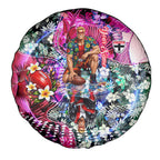 Personalized St Kilda Football Saints Spare Tire Cover Tropical Hibiscus Flowers - Pacific Fusion Style