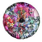 Personalized St Kilda Football Saints Spare Tire Cover Tropical Hibiscus Flowers - Pacific Fusion Style