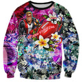 Personalized St Kilda Football Saints Sweatshirt Tropical Hibiscus Flowers - Pacific Fusion Style