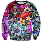 Personalized St Kilda Football Saints Sweatshirt Tropical Hibiscus Flowers - Pacific Fusion Style