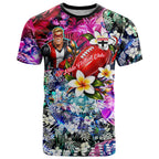 Personalized St Kilda Football Saints T Shirt Tropical Hibiscus Flowers - Pacific Fusion Style