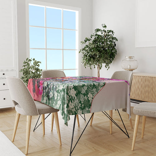 Personalized St Kilda Football Saints Tablecloth Tropical Hibiscus Flowers - Pacific Fusion Style