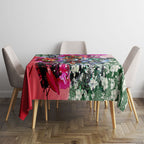 Personalized St Kilda Football Saints Tablecloth Tropical Hibiscus Flowers - Pacific Fusion Style