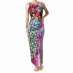 Personalized St Kilda Football Saints Tank Maxi Dress Tropical Hibiscus Flowers - Pacific Fusion Style
