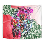Personalized St Kilda Football Saints Tapestry Tropical Hibiscus Flowers - Pacific Fusion Style