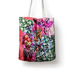 Personalized St Kilda Football Saints Tote Bag Tropical Hibiscus Flowers - Pacific Fusion Style