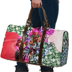 Personalized St Kilda Football Saints Travel Bag Tropical Hibiscus Flowers - Pacific Fusion Style