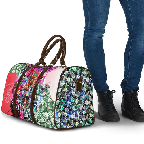Personalized St Kilda Football Saints Travel Bag Tropical Hibiscus Flowers - Pacific Fusion Style