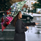Personalized St Kilda Football Saints Umbrella Tropical Hibiscus Flowers - Pacific Fusion Style