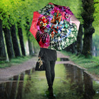 Personalized St Kilda Football Saints Umbrella Tropical Hibiscus Flowers - Pacific Fusion Style