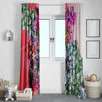 Personalized St Kilda Football Saints Window Curtain Tropical Hibiscus Flowers - Pacific Fusion Style