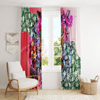 Personalized St Kilda Football Saints Window Curtain Tropical Hibiscus Flowers - Pacific Fusion Style