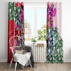 Personalized St Kilda Football Saints Window Curtain Tropical Hibiscus Flowers - Pacific Fusion Style